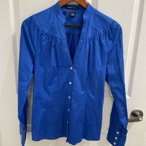Sandra Ingrish small long sleeve button down blue